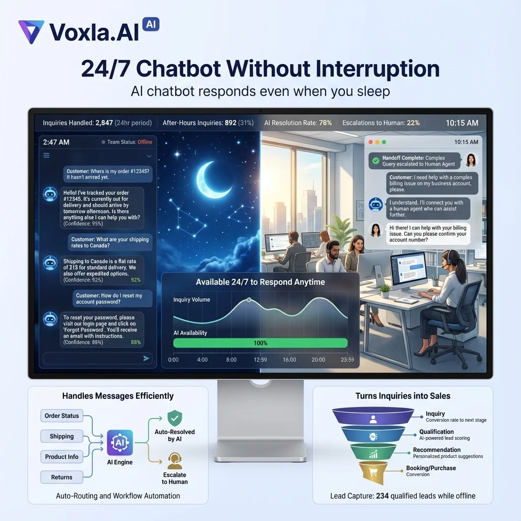 24/7 Chatbot Automation Dashboard
